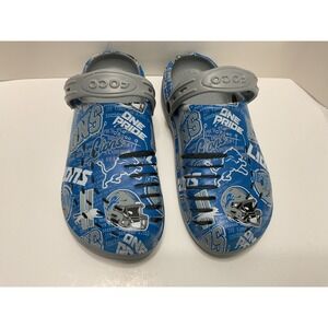 FOCO Detroit Lions Mens Clog Sandal's Blue Pride NFL Slip On Shoes Size L 11-12